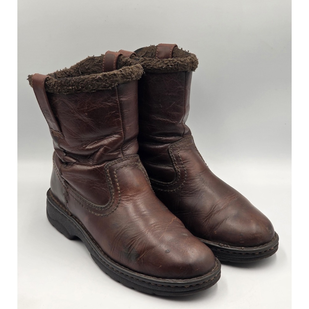 Ariat Barnyard Women's 7.5 B Brown Leather Faux Fur Lined Side Zip Boots 20922
